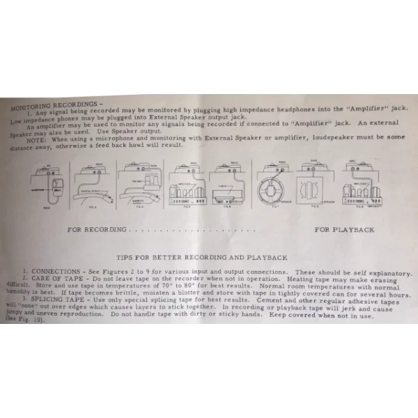 Bell Stereo Tape Deck Monitoring Recordings