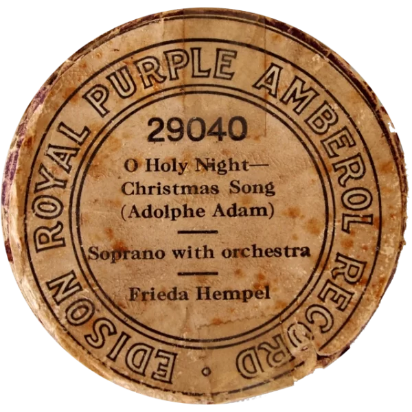 O HOLY NIGHT Christmas -29040 - Royal Purple Amberol Edison Cylinder Record by Frieda Hempel