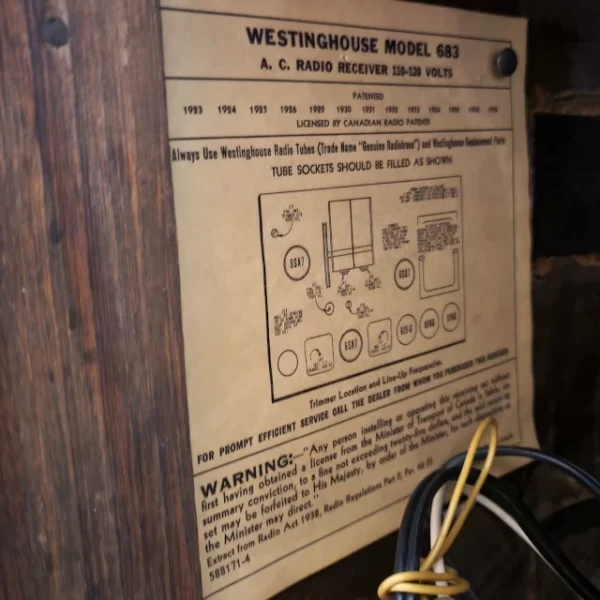 Westinghouse Radio Model 683 Circuit Imange (1939)