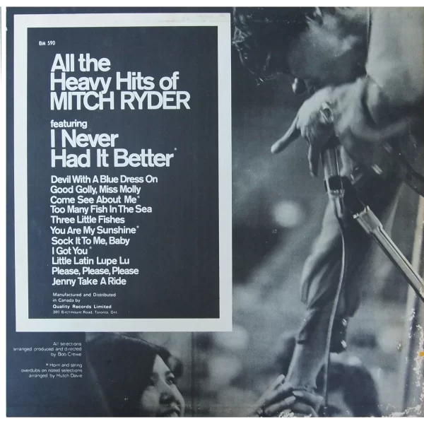 Back Cover of All The Heavy Hits of Mitch Ryder BM590