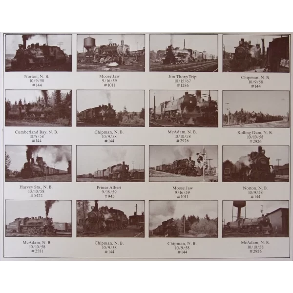 Pictures of the locomotives on the record Sounds of the Great Canadian Railways by Pierre Berton on SRLP-2115